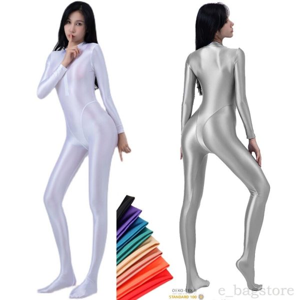 Womens Oil Shiny Sexy Jumpsuit Overalls Leggings Bodysuits Catsuit Cosplay Suits