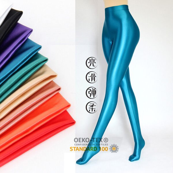 S-3XL Women's Sexy Stockings Tights Glitter Satin Glossy Opaque Pantyhose Shiny