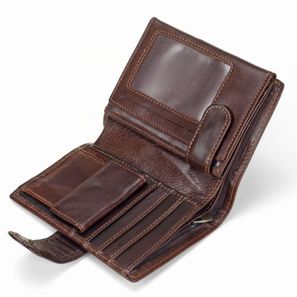 Men's Genuine Leather Wallet Coin Purse Card Case Mens Vintage Trifold Wallets
