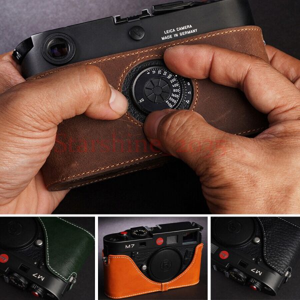 Handmade Genuine Leather Half Case Camera Body Case For Leica M7 M6 CoverVintage