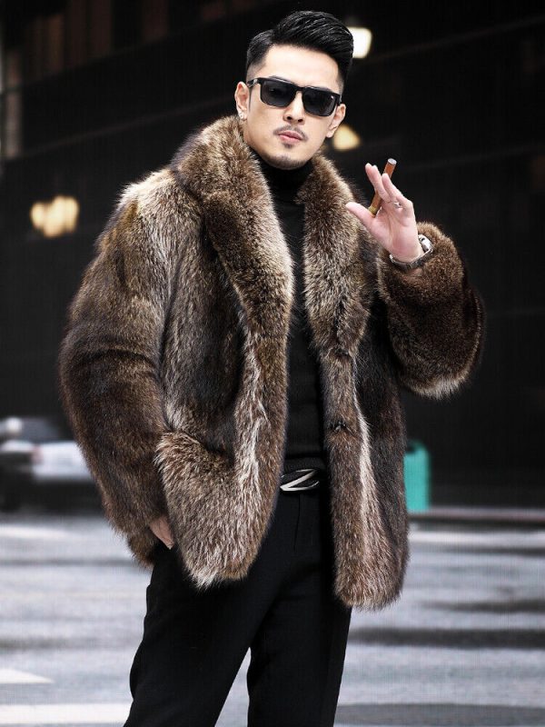 Men's Faux Fur Jacket Coat Parka Winter Coat Thicker Winter Overcoat Outwear